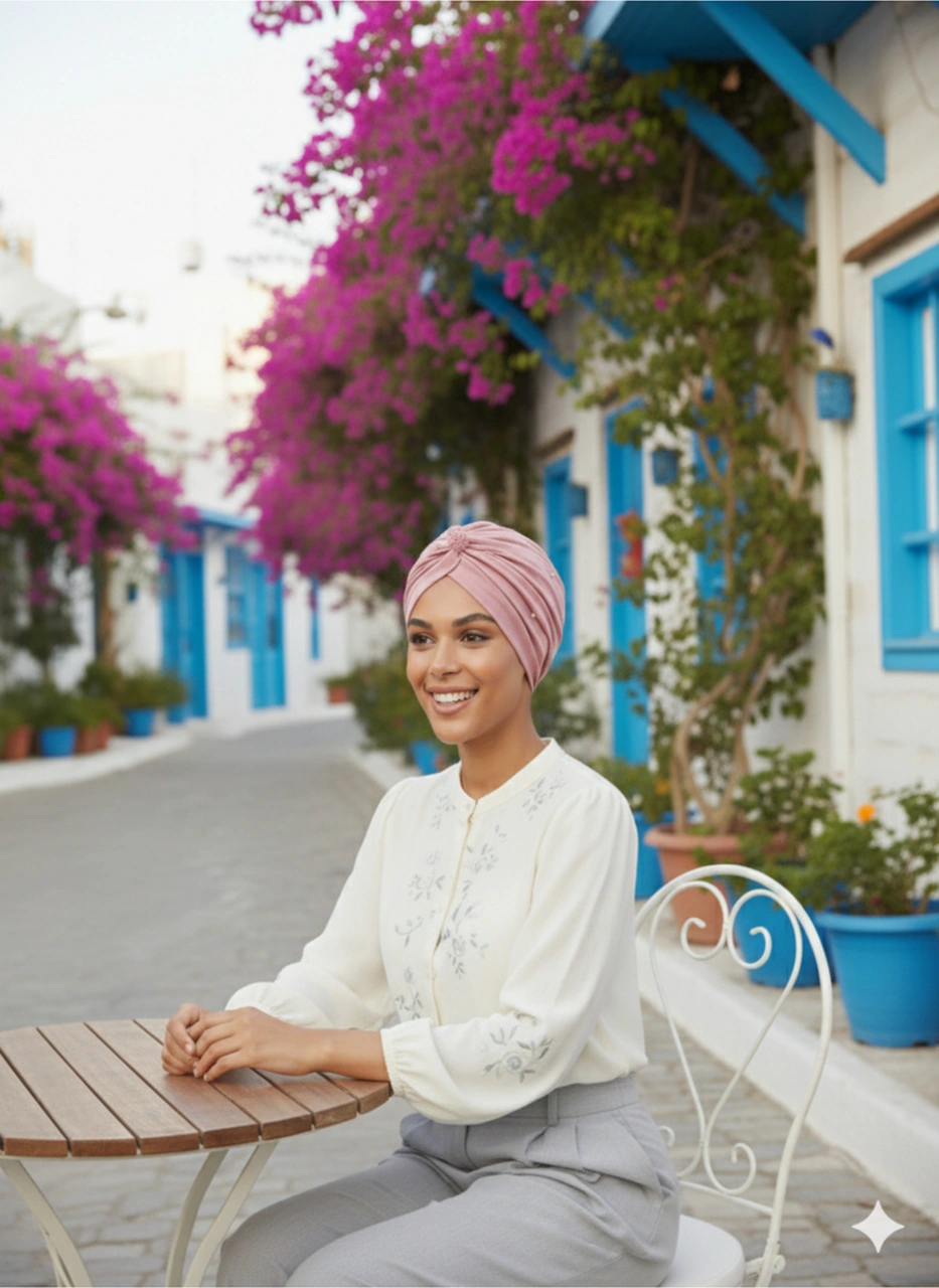 Kristal Tüllü Astarlı Pudra Hazır Türban Tesettür Abiye Bone Fdn2016-212 Pembe