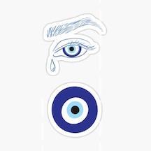 Nazar Sticker Yapıştırma Etiket Leptop Araba Cam Md18 17Cm