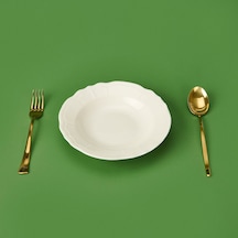 Tuluu Porselen Tiffany Yemek Tabağı - Krem - 21 Cm Renkli