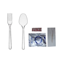 Tek Kullanımlık 6 Lı Plastik Lüks Çatal+Kaşık Yemek Ikram Seti N11.119