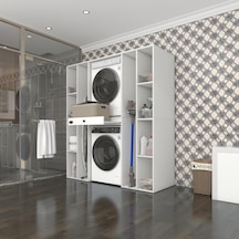 Kenzlife Çamaşır-Kurutma Makinesi Dolabı Sadra Byz 187 170 60 Çekmeceli Raflı Banyo Çok Renkli
