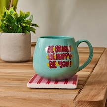 Kitchen Be Bright Be Happy Be You Sloganlı Kupa - Yeşil - 310 Ml Renkli