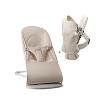 Babybjörn 2'li Set Balance Soft Woven Jersey Üçlü Kumaş Ana Kucağı & Kanguru Mini 3d Jersey Light Beige