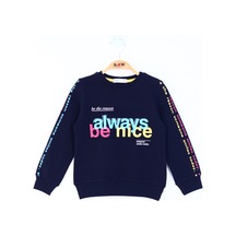 Toontoy Kız Çocuk Always Baskılı Sweatshirt Lacivert