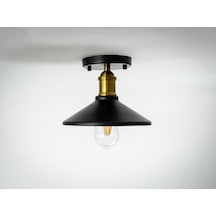 Riolight Retro Tekli Metal Plofonyer Avize Şapka Çapı 22cm Siyah