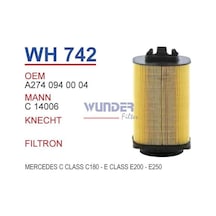 Wunder Mercedes C Class C 180 E Class E200 E250 Hava Filtresi