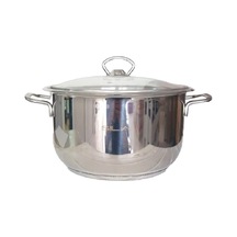 Sila 4,5 Litre Gümüş Derin Tencere 22x12 Cm Cam Kapak