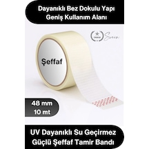 Tamirbandı Şeffaf Duct Tape Tamir Bandı 48mm X 10 Metre Uv Dayanıklı Su Geçirmez Güçlü Yapışkan Ona