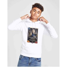 Tshirthane Tianna Crownguard Baskılı Unisex Çocuk Kapüşonlu Beyaz Sweatshirt Beyaz