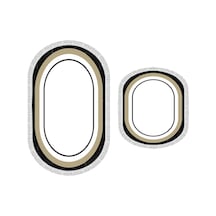 Oval Saçaklı 2'Li Banyo Paspas Takımı Serik Beyaz