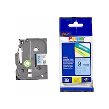 Puun Brother P-Touch TZE-521 9mm x 8m Mavi Üzerine Siyah Uyumlu