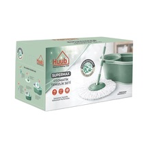 Supermax Otomatik Temizlik Seti, 360 Döner Başlık, Mikrofiber Paspas, Ekstra Dayanıklı, Ultra Emiş Gücü, Pedalsız