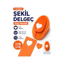 Ofisinn Şekilli Büyük Boy Delgeç/şekilgeç 3.8 Cm Kalp Turuncu