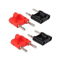 2 Çiftli 4mm Altın Kaplı Muz Şarjı, Siyah-kırmızı Hoparlör Audio Bağlantı Adaptörü, Çapraz Konnektör