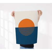 Çerçevesiz Poster, Dijital Baskı Soyut Turuncu Daire Poster, Minimal, Ev, Ofis, Mutfak Dekorasyon