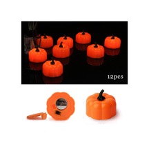 12 Parça Cadılar Bayramı Dekorasyon Aksesuarları Atmosfer Düzeni Led Elektronik Işıklar Simülasyonu Aydınlık Balkabağı Işıkları Çok Renkli