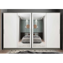 Albero Sürgülü Çekmeceli Gardırop Dolap Bf 400 Cm Montaj Dahil