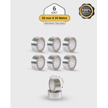 6 Adet Alüminyum Folyo Su Hava Yağ Kesici İzolasyon Bandı 50mm X 20 Mt Isıya Dayanıklı Bant