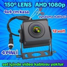 Ahd 1080p 150 Derece 4 Pinli Connector 4x4 Cm. Kamera 12 Volt Video Kablosuz Gönderilir