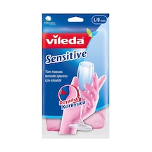 Vileda Sensitive Pink Eldiven Büyük - Hassas Ciltler İçin Ekstra İnce Temizlik E 5'li Avantaj P Tarı