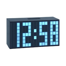 Tfa Time Block Dijital Led Göstergeli Alarmlı Masa Saati Mavi