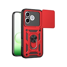 Uryport Huawei Honor 600 Lite Pars Lens Yüzüklü Silikon - Kırmızı