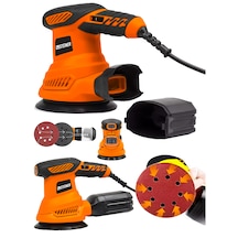 Steiner 700w 6 Kademe Devir Ayarlı 125mm Toz Toplama Sistemli Eksantrik Zımpara Makinesi Turuncu