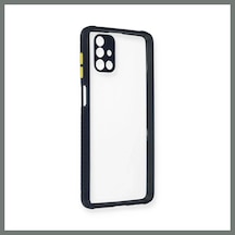 Bezos Samsung Galaxy M51 Kılıf Miami Şeffaf Silikon - Lacivert Mmbz