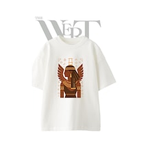 Thewert Isis Goddess Tasarım Baskılı Ünisex Beyaz Oversize T-shirt