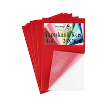 Yapışkanlı Keçe A4 20x30 Cm 5 Li 1 Paket 2.0 Mm Kendinden Yapışkanlı Renkli Hobi Keçesi Elişi Keçe Kumaşı Anasınıfı Kreş Kırmızı
