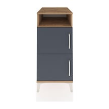Kronos Komodin 2 Raflı 2 Kapaklı 44x59x96 Çam-antrasit Atlas Çam