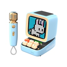 Divoom Ditoo-Mic Mavi Karaoke Mikrofonlu Piksel LED Ekranlı Uygulama Kontrollü Akıllı Bluetooth Hoparlör