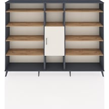 Arges Dolap 12 Raflı Tek Kapaklı 220x30x163 Antrasit-aytaşı/çam Aytası/atlas Çam - Antrasıt