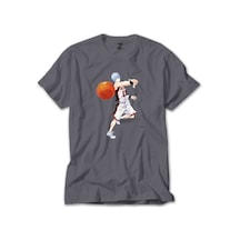 Baller Blue Anime Pass Gri Tişört Gri
