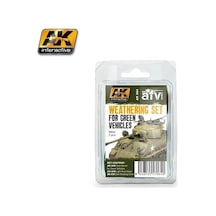 3x35 Ml. Yeşil Araçlar Aşınma Efekti Enamel Maket Boyası Seti, Ak Interactive 064 Standart