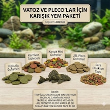 Vatoz Ve Pleco Lar İçin Karışım Yem Paketi 5 Çeşit 200 Gr