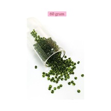 Dökme Cam Kum Boncuk 8/0 3 Mm - 60 Gram - Şeffaf Yeşil Siyah - Bnc220