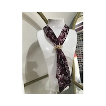 Linalya Jewelry Bordo Fular Gold Detaylı Model