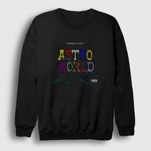 Presmono Unisex Roller Coaster Astroworld Travis Scott Sweatshirt Siyah