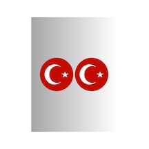 Ayyıldız Bayrak Yuvarlak 2'li 4x4cm Sticker Etiket