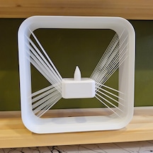 Masa Lambası 3 D Baskı - Kare- Beyaz-