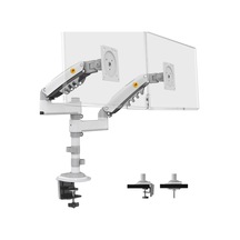 Lexroo North Bayou Nb H180 17-27" Çift Kol 2-9 Kg Amortisörlü Monitör Standı Beyaz