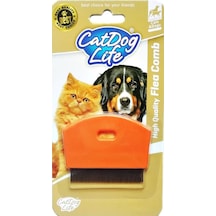 Catdoglife Orta ve Kısa Tüylü Bit Pire Kedi Tarağı Turuncu
