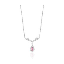 Silvera Telkari Pembe Zirkon Taşlı Sallantılı Damla Model Gümüş Kolye 925 Ayar St021 Gümüş