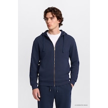 Lee Regular Fit Kapüşonlu Erkek Fermuarlı Sweatshirt L2520310411 Lacivert