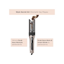 BaByliss C6688E Style Secret Air Auto-Curl Teknolojili Sıcak Hava İle Bukle Yapan Otomatik Saç Maşası Metalik Metalik