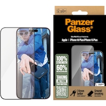 Panzerglass Apple Uyumlu iPhone 16 Plus 15 Plus Ultra-wide Fit Çerçeve Aparatlı Tam Koruma Ekran Koruyucu
