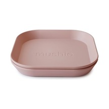 Mushie İkili Kare Yemek Tabağı Blush Pembe