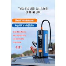 Aimod Airpro 4 In 1 Şarjlı Akü Ateşleyici Hava Kompresör Lastik Şişirici Powerbank 5 Çeşit Led Işık