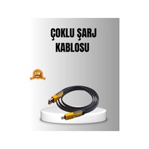 Mey İthalat 65w 4 Ü 1 Arada Örgülü Hızlı Şarj Kablosu Usb-c Usb-a Çoklu Şarj Dayanıklı